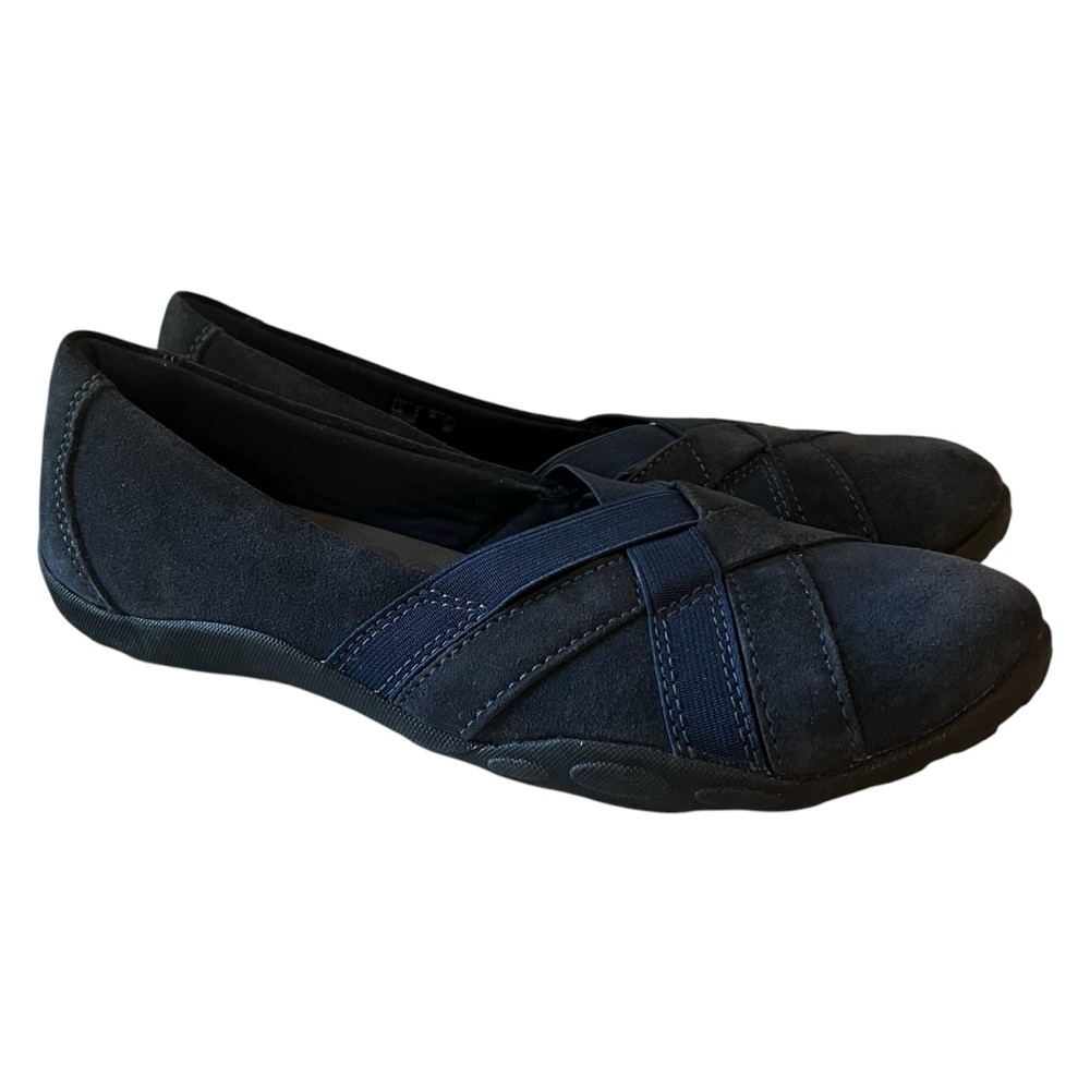 Clarks Collection Haley Jay Loafer Flat Navy Grey Suede Size 9 M EUC